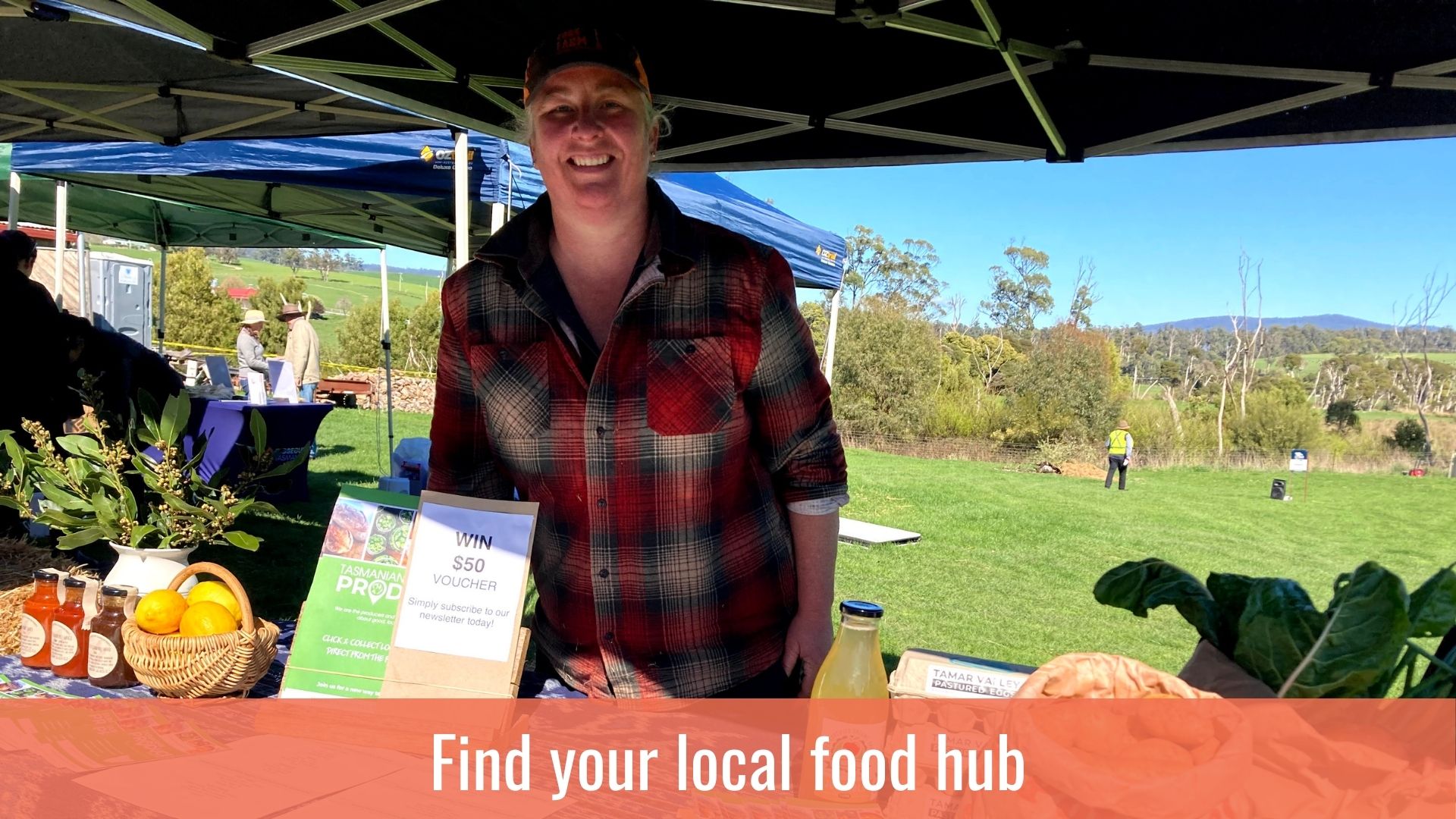 Resources for food hubs - Image - Kim from Tas Prod Co at a farmers market. 