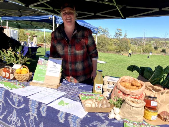 Kim Croaker from the Tasmanian Produce Collective at their field day.